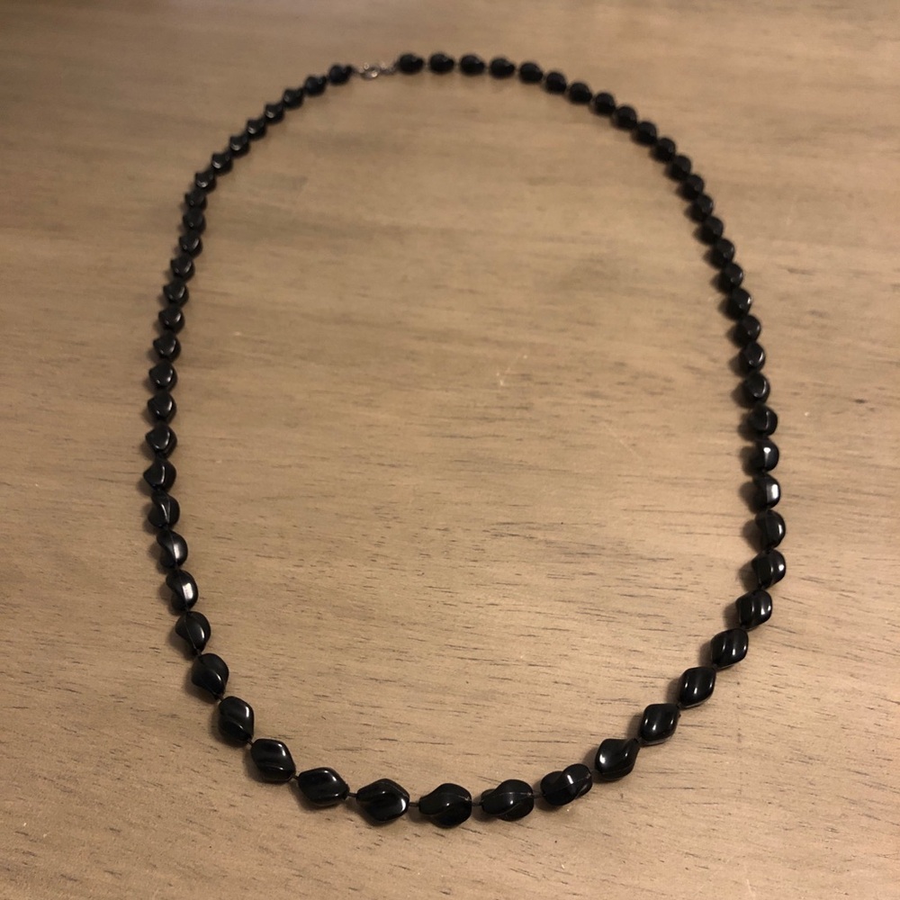 Vintage Sarah Cov. Black Beaded Necklace